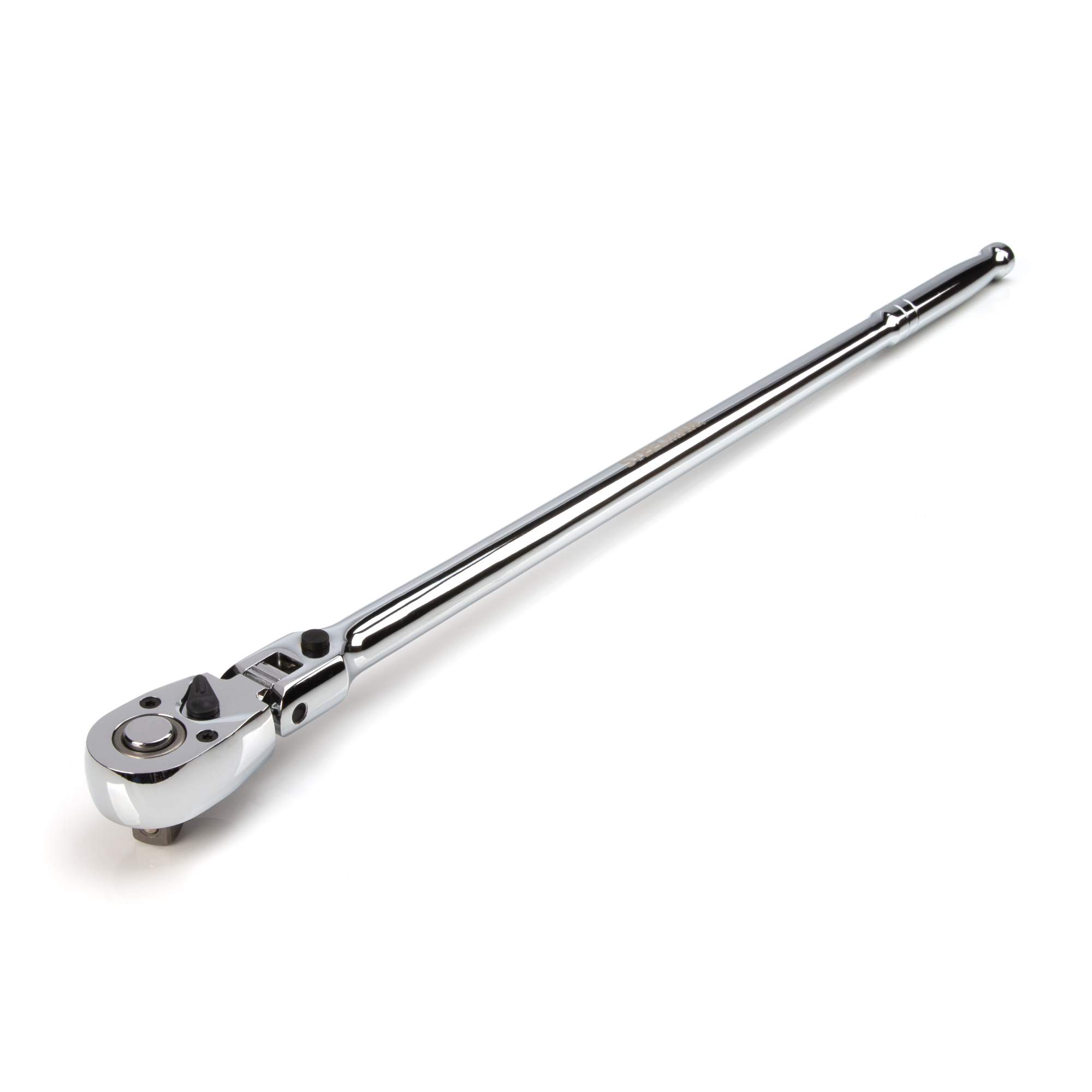 STEELMAN 1/2-Inch Drive 72-Tooth 180-Degree Flex-Head Reversible Quick-Release Ratchet with 24-Inch Long Full Polish Handle, Model# 60575